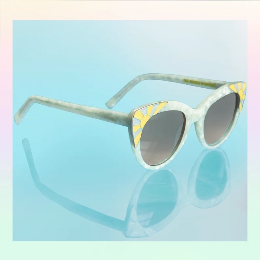 Mother of pearl sunrise cat eye sunglasses